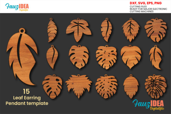 15 Leaf Earring Pendant SVG Templates for Your Craft Projects