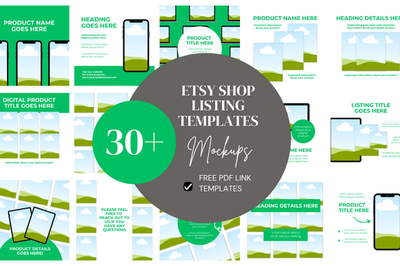 30+ Etsy Digital Shop Templates +Link: Your Shortcut to Consistent Listings