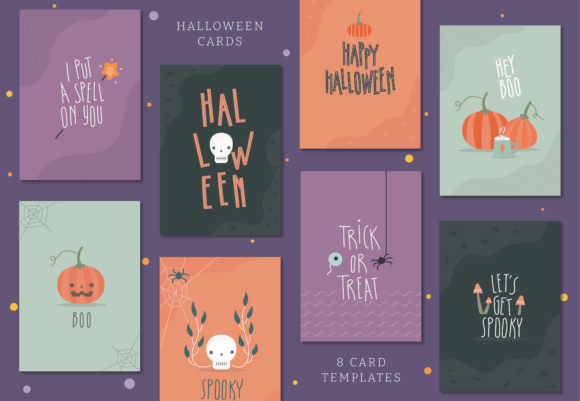 8 Halloween PNG Card Templates for Creative Projects