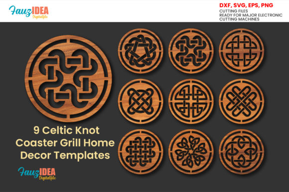 9 Celtic Knot Coaster Templates: Vector Designs for Crafters