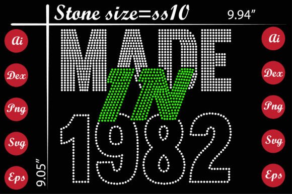 Made in 1982 Rhinestone Templates: Your Guide to Instant Download Design Assets