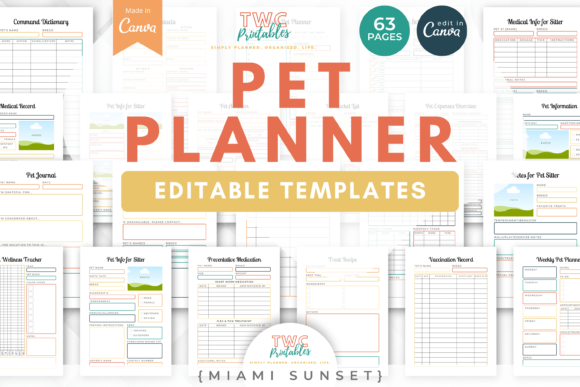 Organize Pet Care with MIAMI SUNS Canva Templates