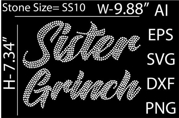 Sister Grinch Rhinestone Templates: A Sparkling Twist on Holiday Attitude