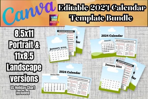 Streamline Your 2024 Strategy with Canva Editable Calendar Templates